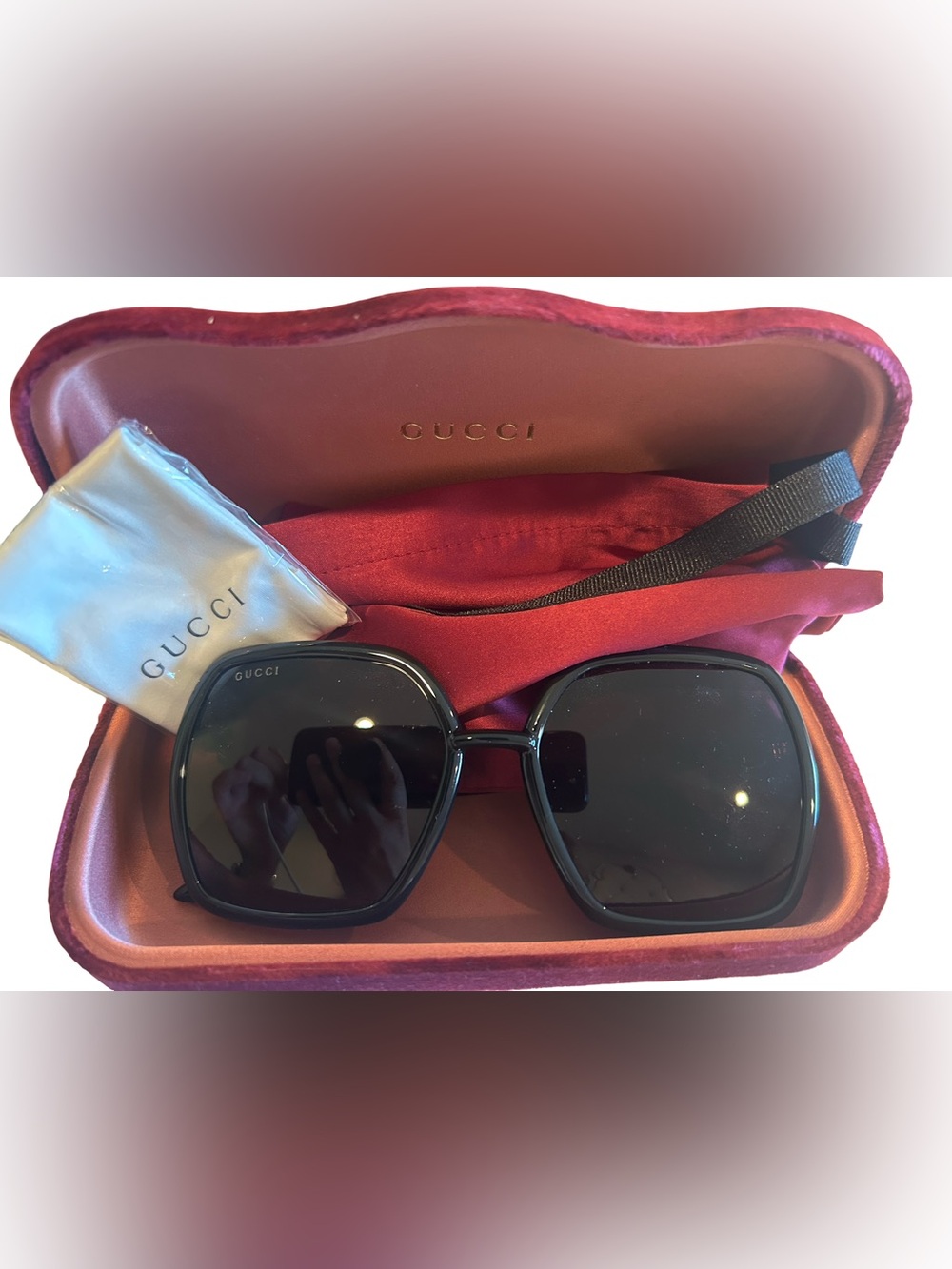 NEW Gucci Women’s Hexagonal Sunglasses with Iconic Horsebit Gold Tone Details
